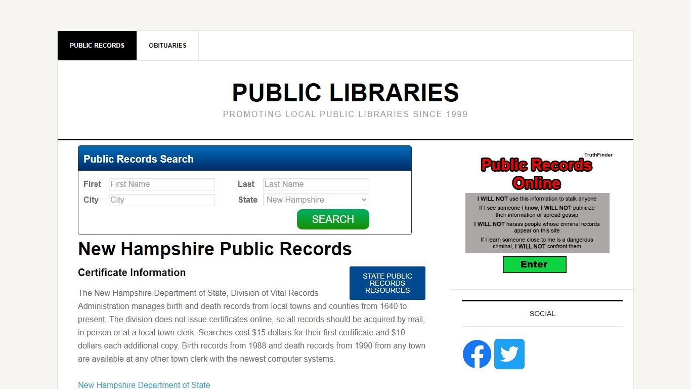 New Hampshire Public Records